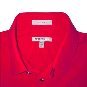 Express 1MX Men's Long Sleeve Button Down Fitted Shirt Sz XS Red Dress Shirt